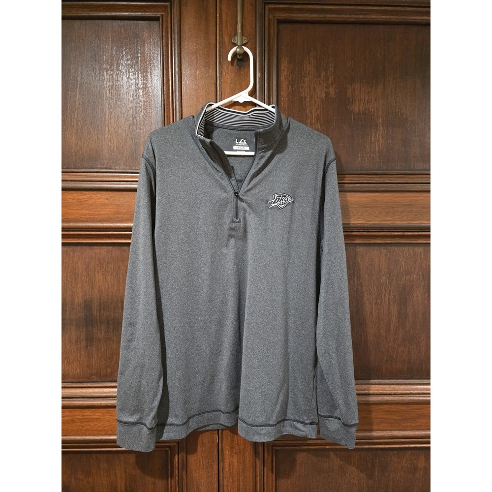 Cutter & Buck Sweater  M Gray CB‎ DryTec Quarter Zip Golf Pullover OKC Thunder